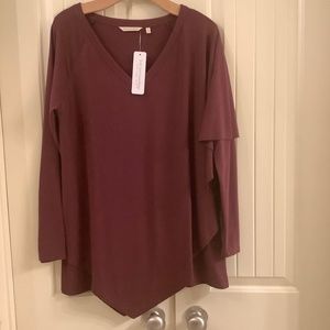Soft Surroundings Madeline Tunic, Medium, Knit, Long Sleeve, Purple Wine